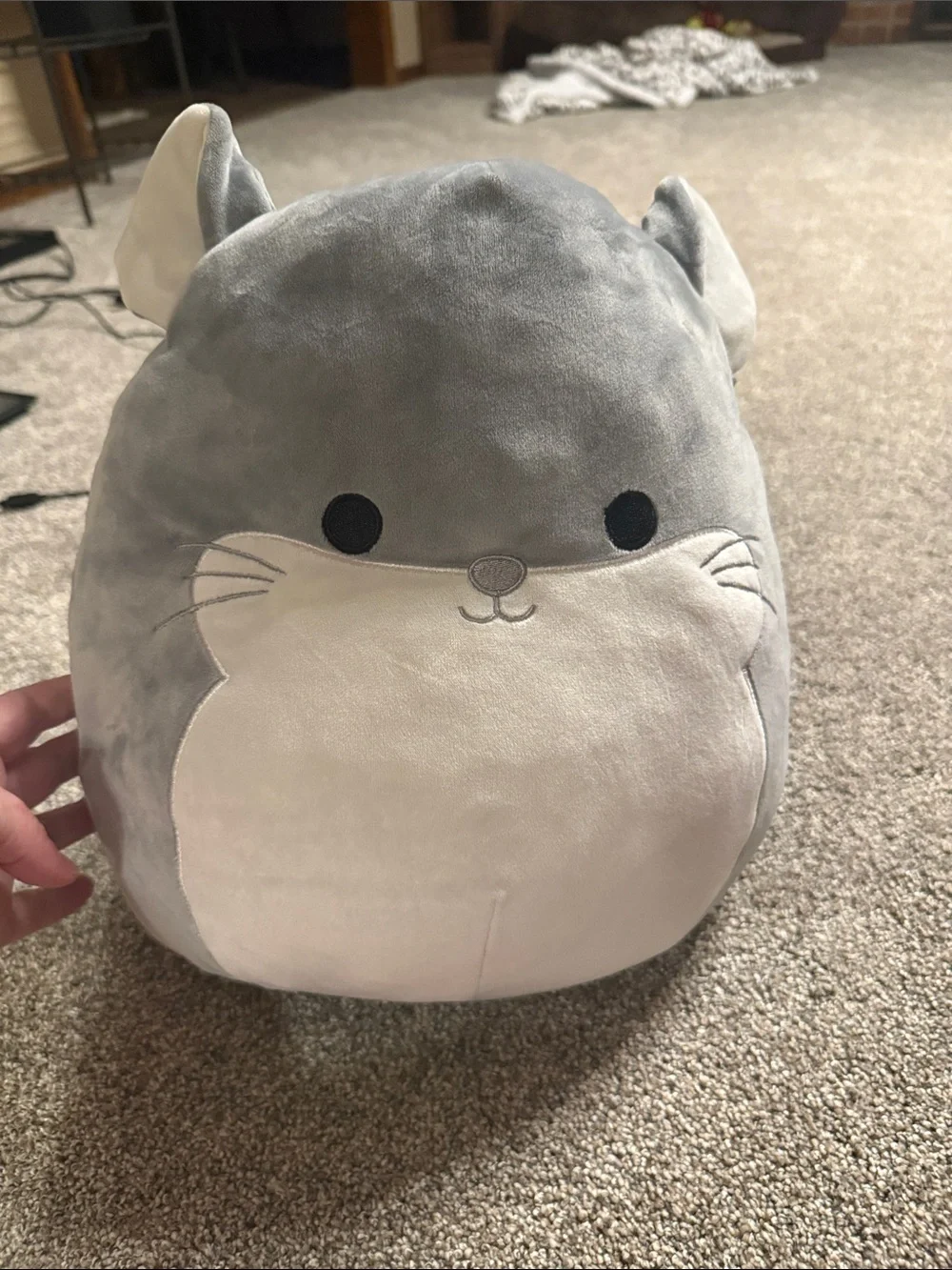 Gray/white Squishmallow mouse - smoke free home and no marks, tips, stains